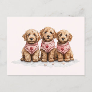 Carte Postale Chiens de Valentine Goldendoodle