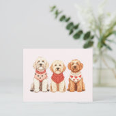 Carte Postale Chiens de Valentine Goldendoodle (Debout devant)