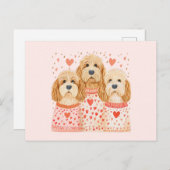 Carte Postale Chiens de Valentine Goldendoodle (Devant / Derrière)