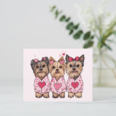 Carte Postale Chiens de Yorkie de la Saint-Valentin (Debout devant)