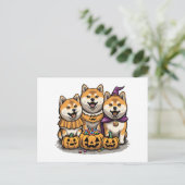 Carte Postale Chiens d'Halloween Shiba Inu (Debout devant)