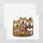 Carte Postale Chiens d'Halloween Shiba Inu (Devant / Derrière)