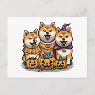 Carte Postale Chiens d'Halloween Shiba Inu