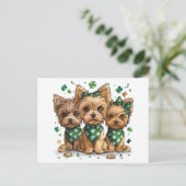 Carte Postale Chiens du Yorkshire Terrier de la Saint-Patrick (Debout devant)