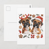 Carte Postale Chiens en boîte de Noël (Devant / Derrière)