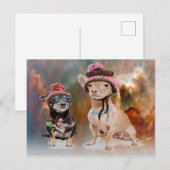 Carte Postale Chiens en Casquette (Devant / Derrière)