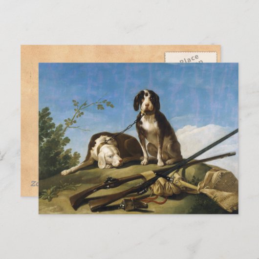 Carte Postale Chiens en laisse Francisco José de Goya chef-d'oeu (Devant / Derrière)