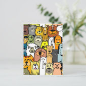 Carte Postale Chiens et chats illustrés (Debout devant)