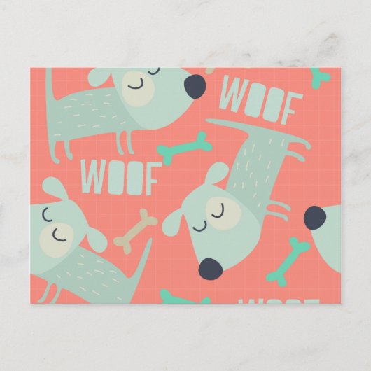 Carte Postale Chiens et os de Woof (Devant)