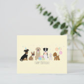 Carte Postale Chiens Fête d'anniversaire Jaune (Debout devant)