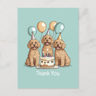 Carte Postale Chiens Goldendoodle Anniversaire Merci