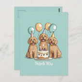 Carte Postale Chiens Goldendoodle Merci (Devant / Derrière)