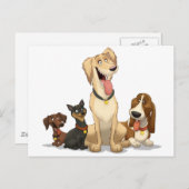 Carte Postale Chiens heureux (Devant / Derrière)