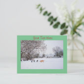 Carte Postale chiens jouant dans la scène de neige paysage d'hiv (Debout devant)