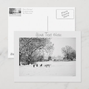 Carte Postale chiens jouer hiver neige paysage paysage