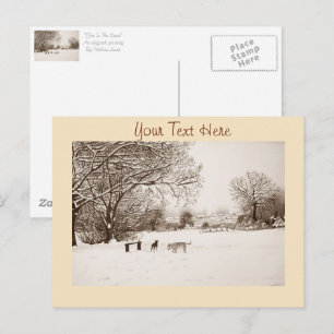 Carte Postale chiens jouer hiver neige paysage paysage paysage