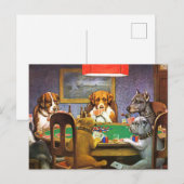 Carte Postale Chiens Jouer Poker Un Ami Dans Le Besoin (Devant / Derrière)