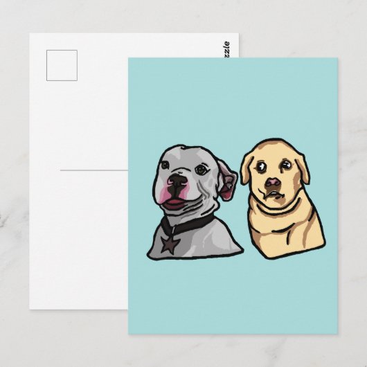 Carte Postale Chiens Mignons Mèmes (Devant / Derrière)