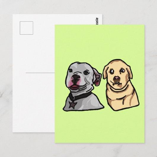 Carte Postale Chiens Mignons Mèmes (Devant / Derrière)