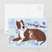 Carte Postale Chiens père et fils (Devant / Derrière)