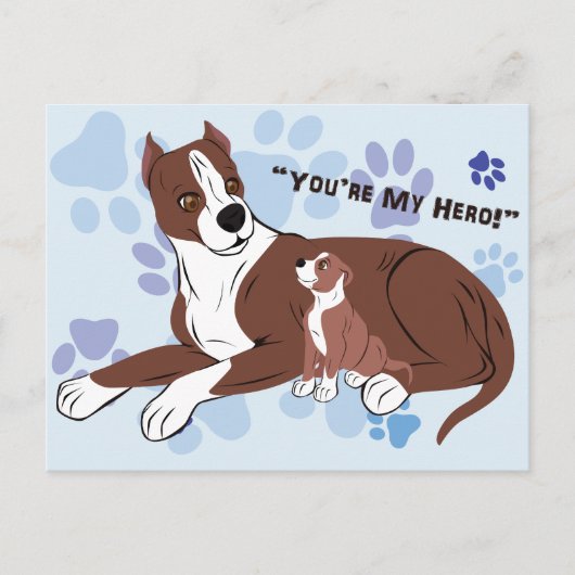 Carte Postale Chiens père et fils (Devant)