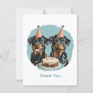 Carte Postale Chiens Rottweiler Anniversaire Merci