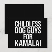 Carte Postale Chiens sans enfants pour Kamala 2024 Vote Harris (Devant / Derrière)