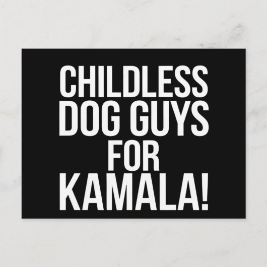 Carte Postale Chiens sans enfants pour Kamala 2024 Vote Harris (Devant)