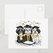 Carte Postale Chiens Shih Tzu de remise de diplôme (Devant / Derrière)