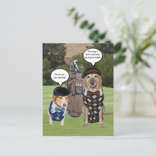Carte Postale Chiens sur le Golf (Debout devant)