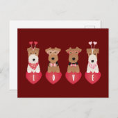 Carte Postale Chiens Terrier de Valentine Welsh Wire Fox (Devant / Derrière)