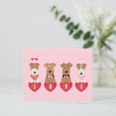 Carte Postale Chiens Terrier de Valentine Welsh Wire Fox (Debout devant)