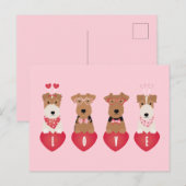Carte Postale Chiens Terrier de Valentine Welsh Wire Fox (Devant / Derrière)