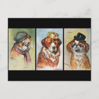 Chiens, triptyque de dessin animé