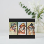 Carte Postale Chiens, triptyque de dessin animé (Debout devant)