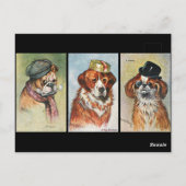 Carte Postale Chiens, triptyque de dessin animé (Dos)