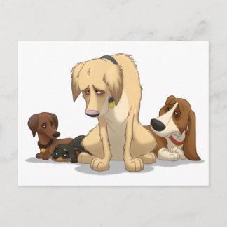 Carte Postale Chiens tristes