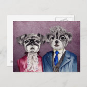 Carte Postale Chiens vintages (Devant / Derrière)