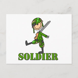 Carte Postale Chiffre de bâton de soldat