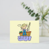 Carte Postale Chiffre de bâton Pêche fille (Debout devant)