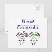 Carte Postale Chiffre de collage meilleurs amis (Devant / Derrière)