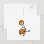 Carte Postale Chiffre de football Orange (Devant / Derrière)