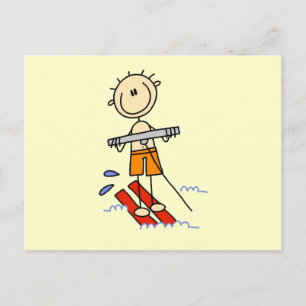Carte Postale Chiffre de ski nautique