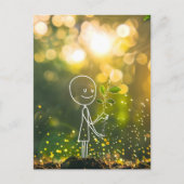 Carte Postale Chiffre en bâton d'art en ligne blanche, Croisemen (Devant)