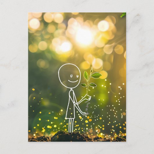 Carte Postale Chiffre en bâton d'art en ligne blanche, Croisemen (Devant)