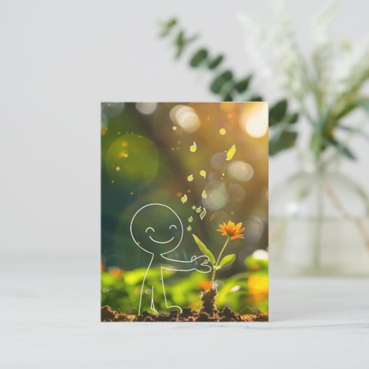 Carte Postale Chiffre en bâton d'art en ligne blanche, Croisemen (Debout devant)