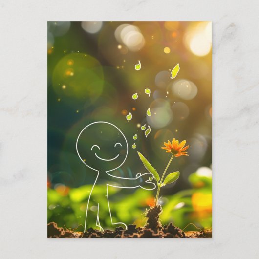 Carte Postale Chiffre en bâton d'art en ligne blanche, Croisemen (Devant)