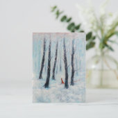 Carte Postale Chiffre semblable à un chapiteau rouge dans une fo (Debout devant)