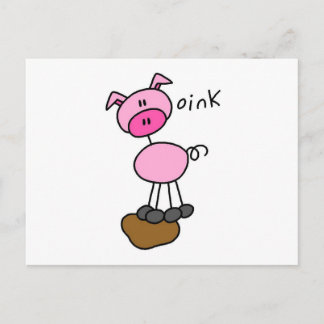 Carte Postale Chiffre T-shirts et cadeaux de bâton de porc