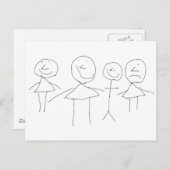 Carte Postale Chiffres 4 bâtons (Devant / Derrière)